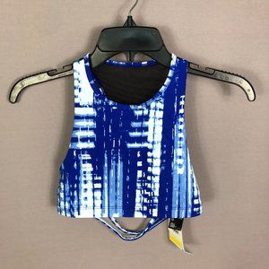 Zella Swim Blue White Girls Tie Dye Bikini Top Size 12